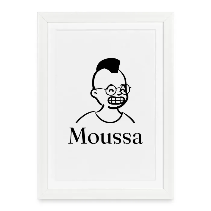 Affiche encadrée personnalisée au prénom Moussa