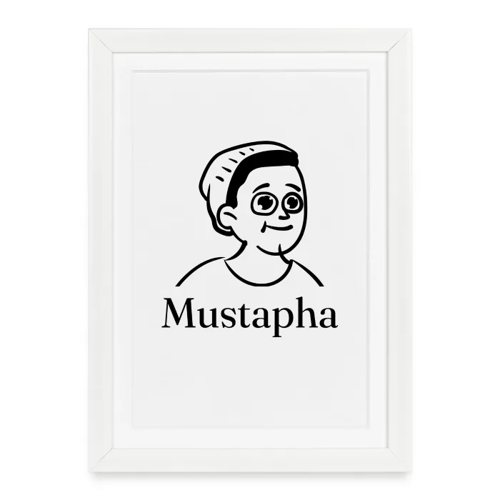 Affiche encadrée personnalisée au prénom Mustapha