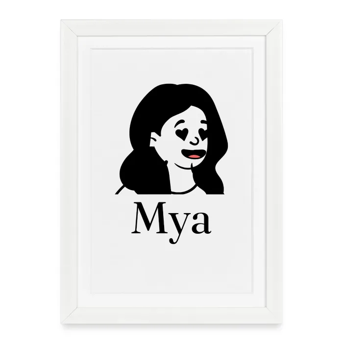 Affiche encadrée personnalisée au prénom Mya