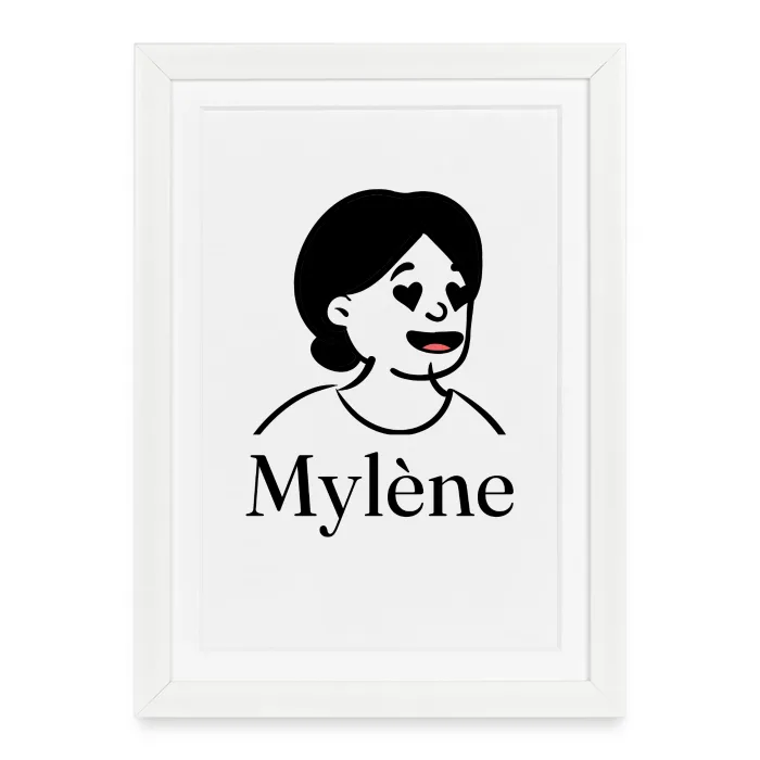 Affiche encadrée personnalisée au prénom Mylène