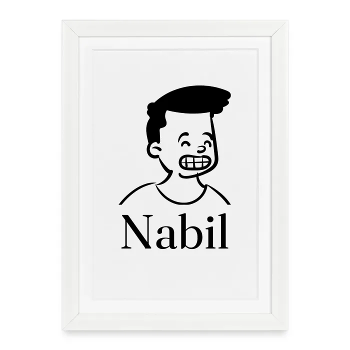 Affiche encadrée personnalisée au prénom Nabil