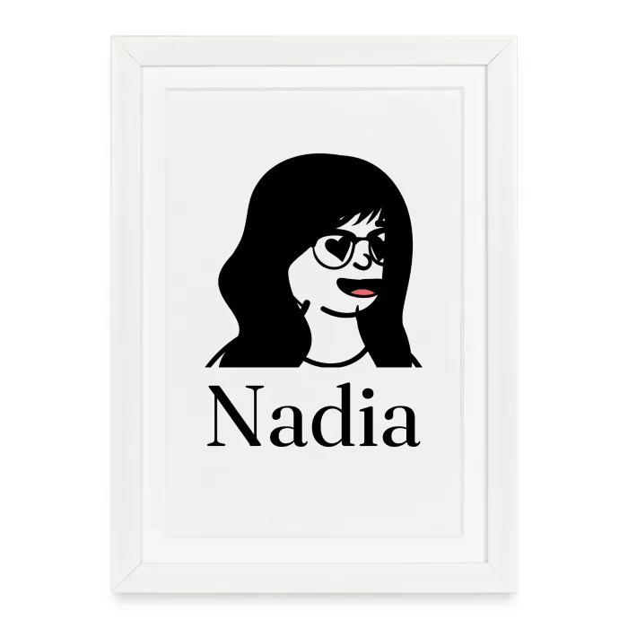 Affiche encadrée personnalisée au prénom Nadia