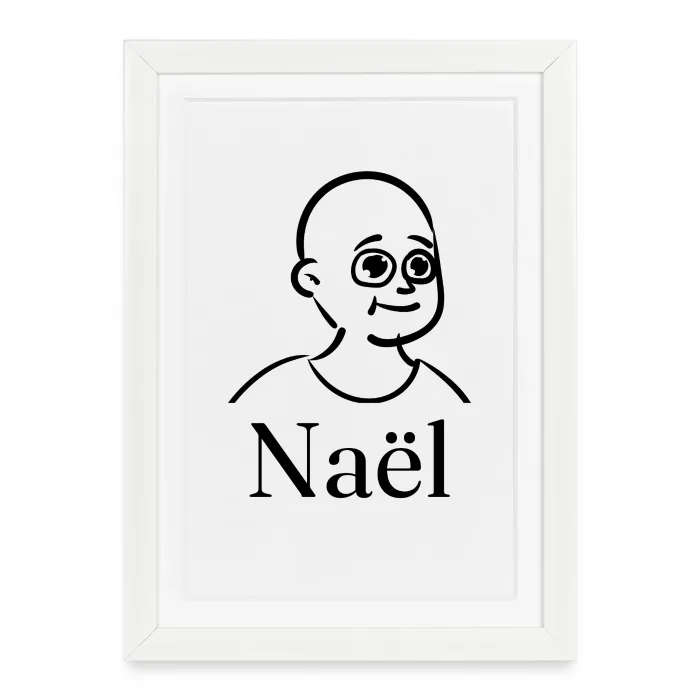 Affiche encadrée personnalisée au prénom Naël