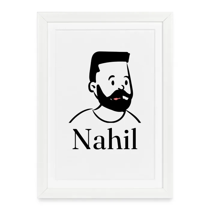Affiche encadrée personnalisée au prénom Nahil