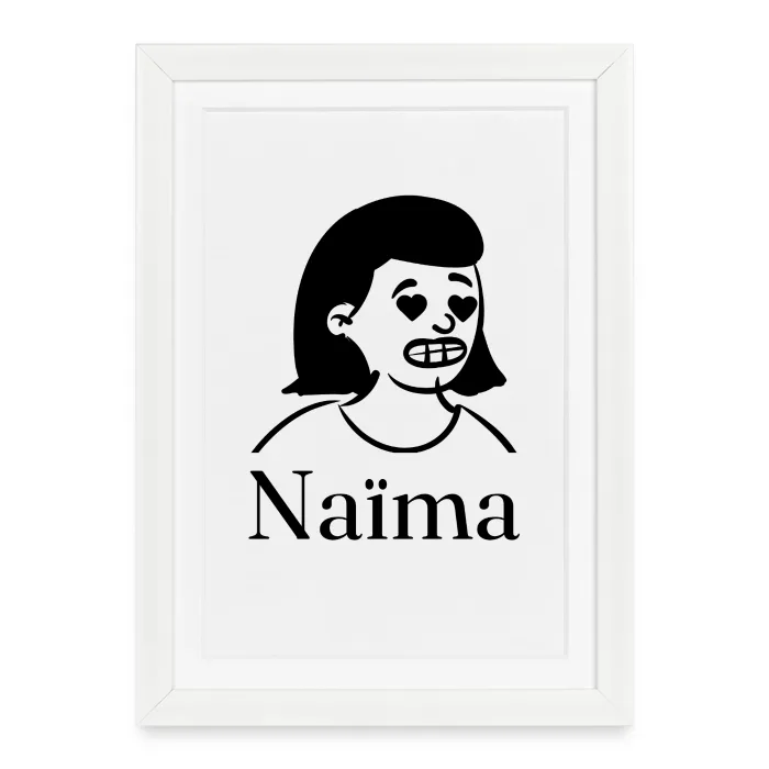 Affiche encadrée personnalisée au prénom Naïma