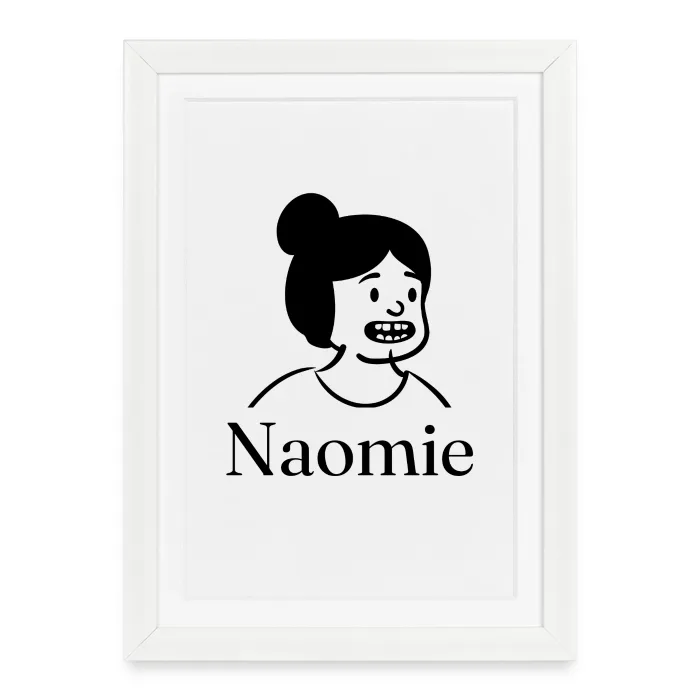 Affiche encadrée personnalisée au prénom Naomie