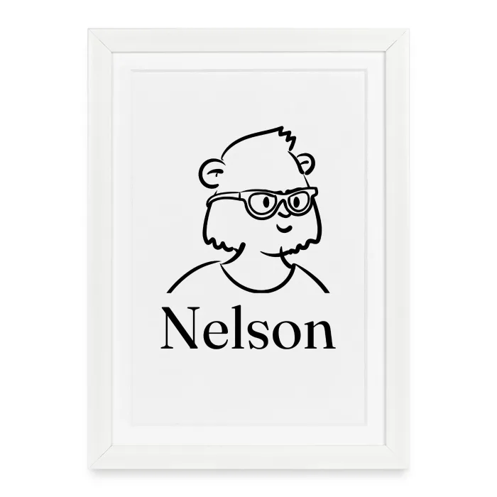 Affiche encadrée personnalisée au prénom Nelson