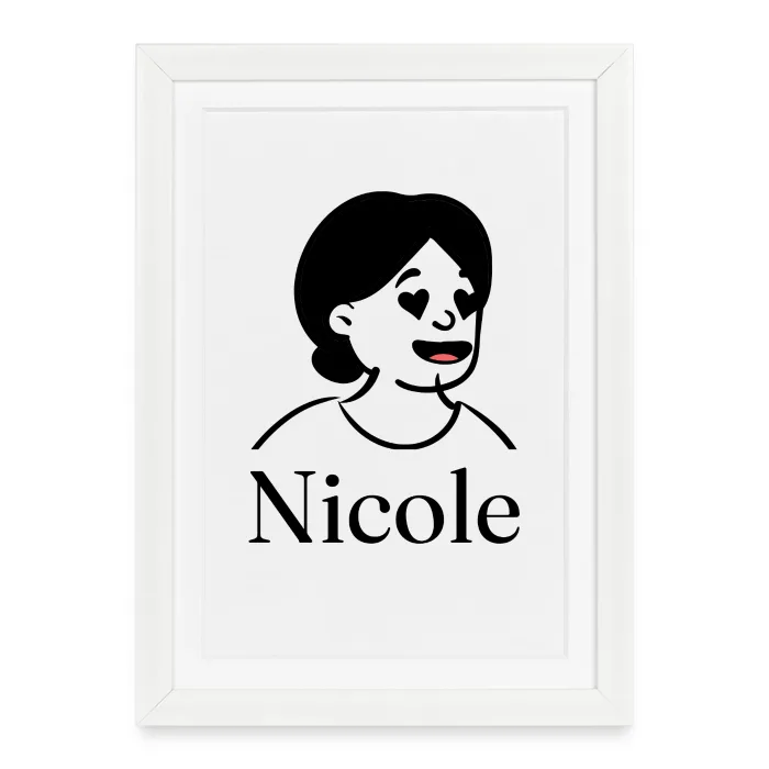 Affiche encadrée personnalisée au prénom Nicole