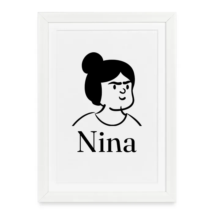 Affiche encadrée personnalisée au prénom Nina