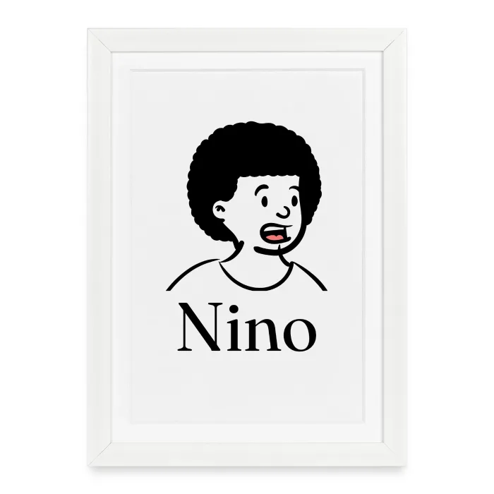 Affiche encadrée personnalisée au prénom Nino