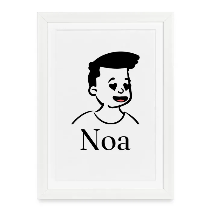Affiche encadrée personnalisée au prénom Noa