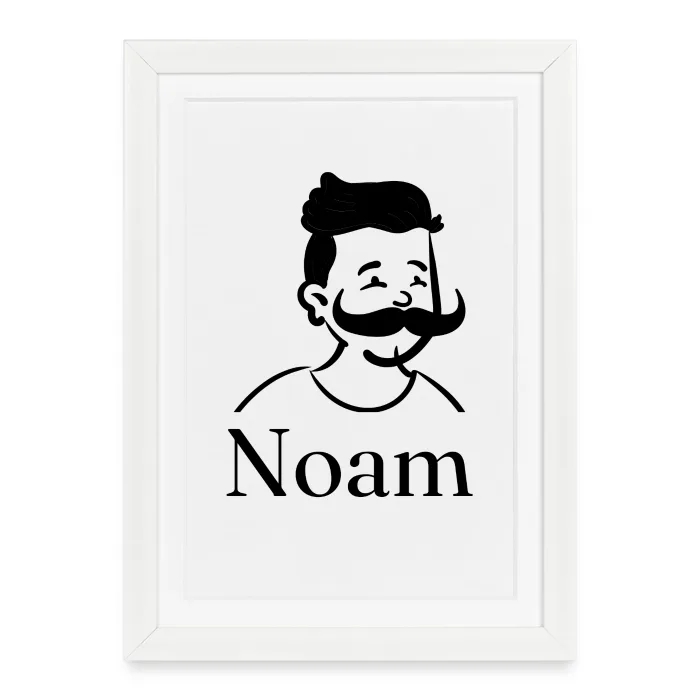 Affiche encadrée personnalisée au prénom Noam