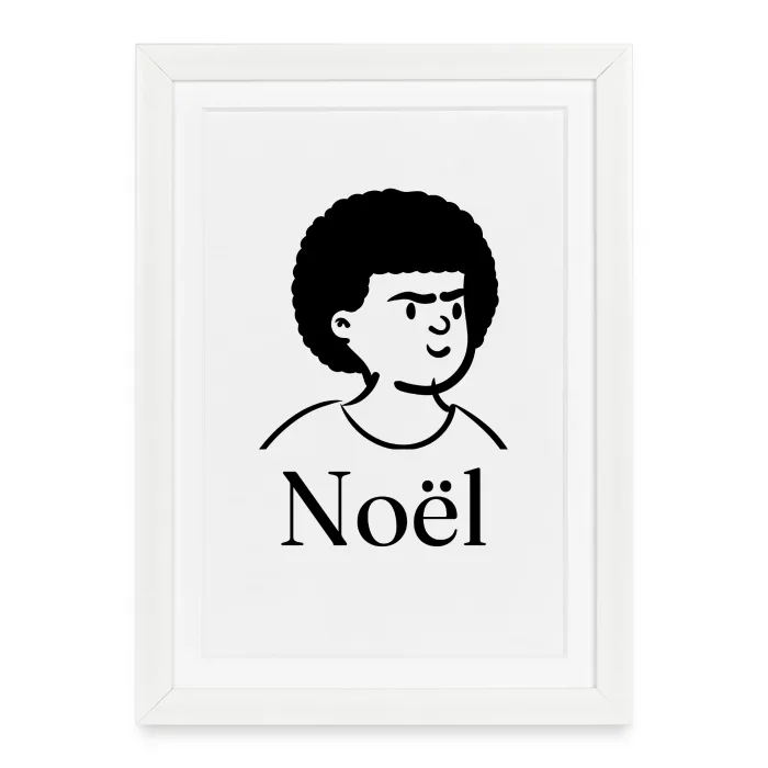 Affiche encadrée personnalisée au prénom Noël