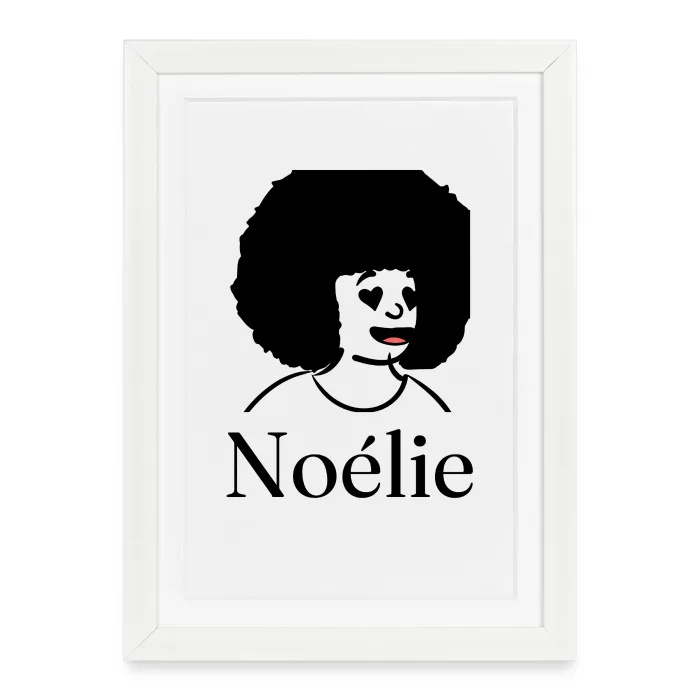 Affiche encadrée personnalisée au prénom Noélie