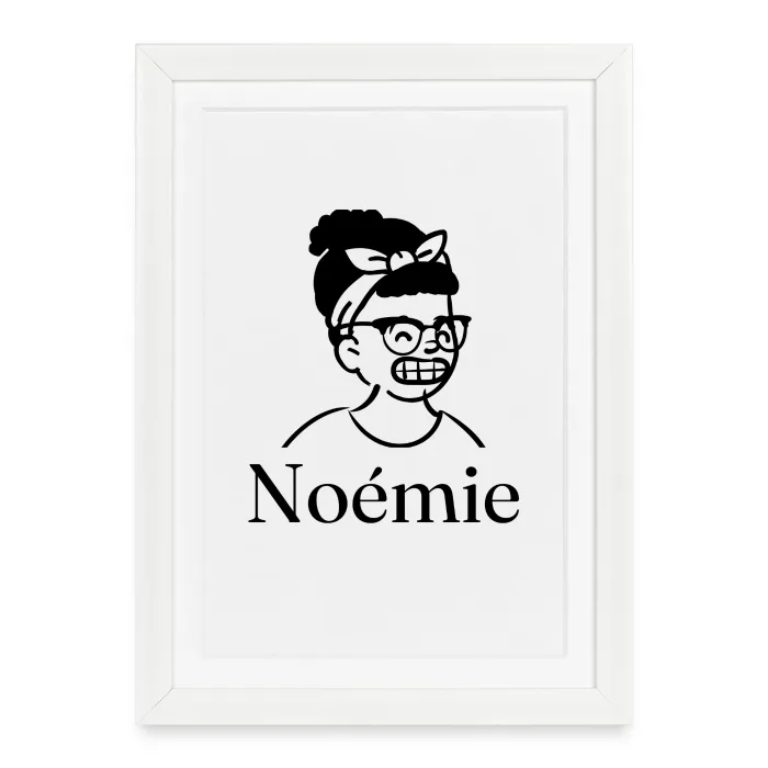 Affiche encadrée personnalisée au prénom Noémie