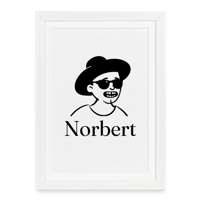 Affiche encadrée personnalisée au prénom Norbert