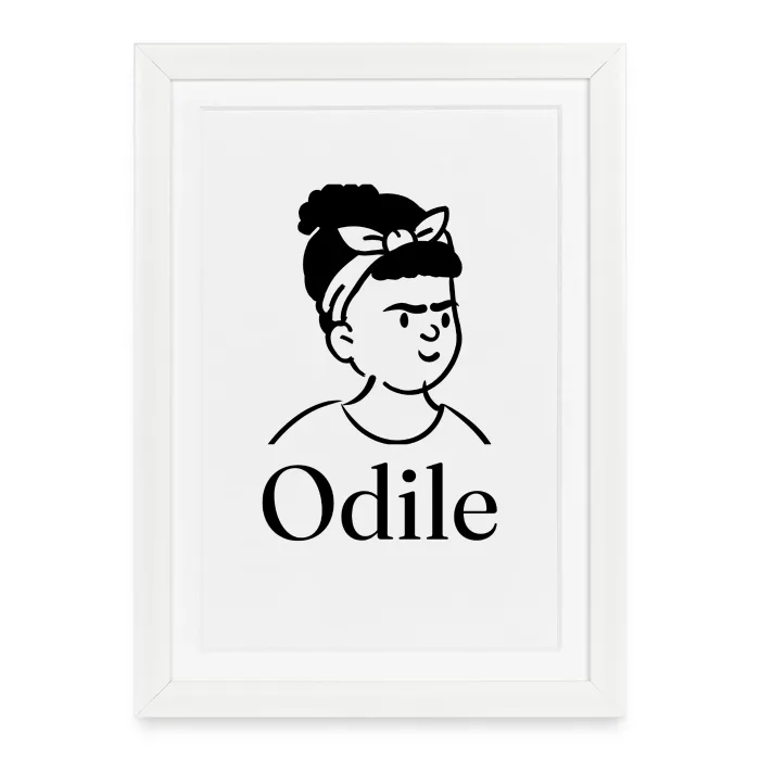 Affiche encadrée personnalisée au prénom Odile