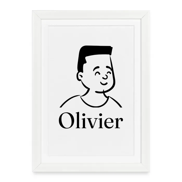 Affiche encadrée personnalisée au prénom Olivier