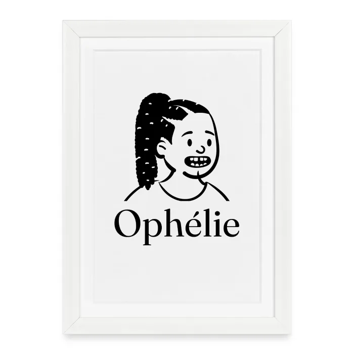 Affiche encadrée personnalisée au prénom Ophélie