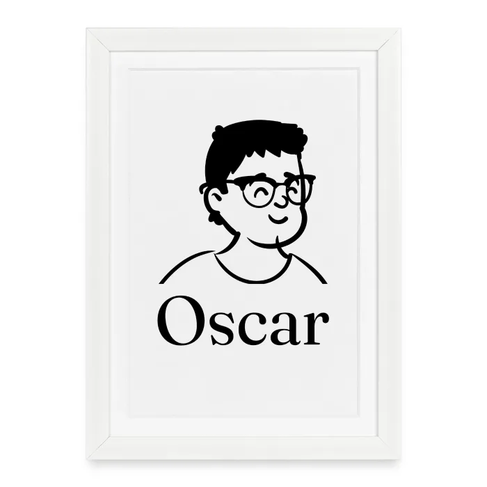 Affiche encadrée personnalisée au prénom Oscar