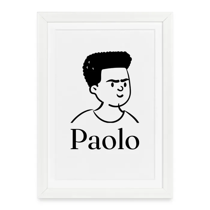 Affiche encadrée personnalisée au prénom Paolo