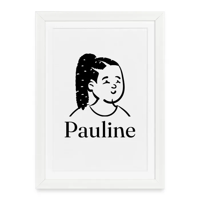 Affiche encadrée personnalisée au prénom Pauline
