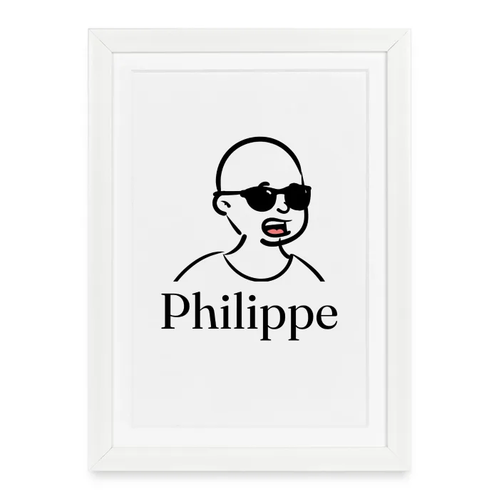 Affiche encadrée personnalisée au prénom Philippe