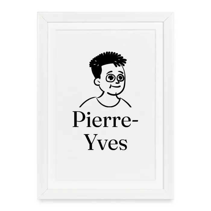 Affiche encadrée personnalisée au prénom Pierre-Yves