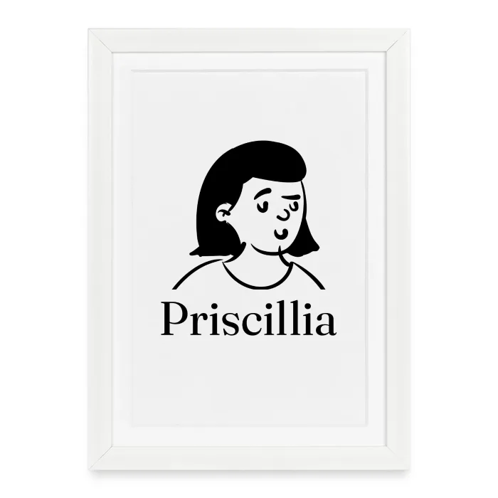 Affiche encadrée personnalisée au prénom Priscillia