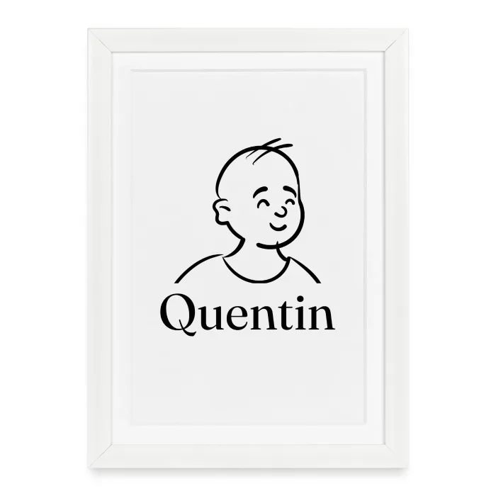 Affiche encadrée personnalisée au prénom Quentin