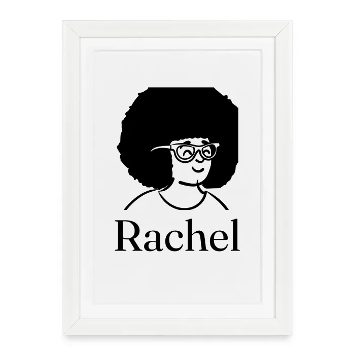 Affiche encadrée personnalisée au prénom Rachel