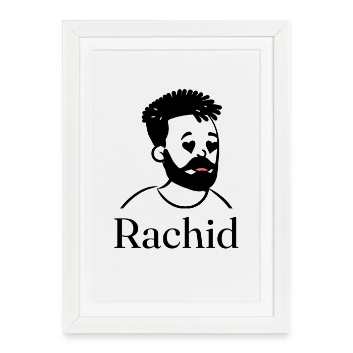 Affiche encadrée personnalisée au prénom Rachid