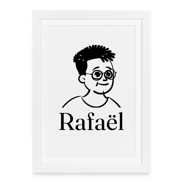 Affiche encadrée personnalisée au prénom Rafaël
