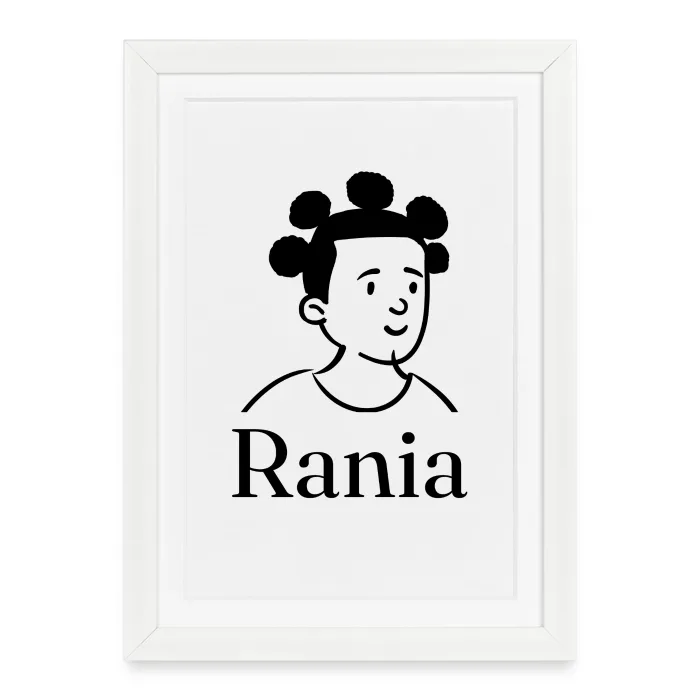 Affiche encadrée personnalisée au prénom Rania