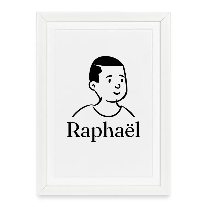 Affiche encadrée personnalisée au prénom Raphaël