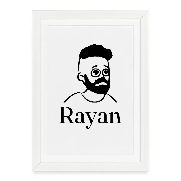 Affiche encadrée personnalisée au prénom Rayan