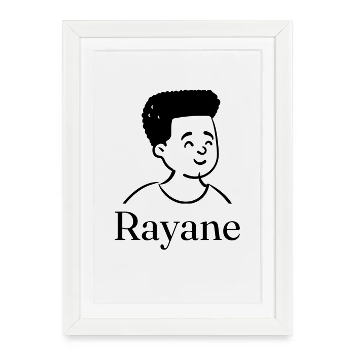 Affiche encadrée personnalisée au prénom Rayane