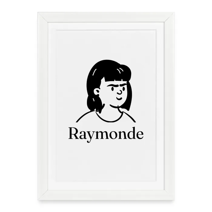 Affiche encadrée personnalisée au prénom Raymonde