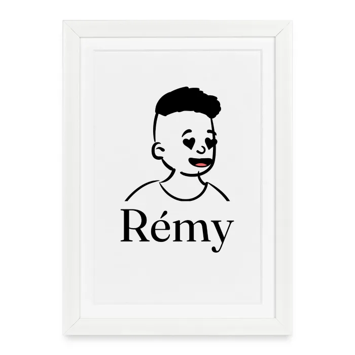 Affiche encadrée personnalisée au prénom Rémy