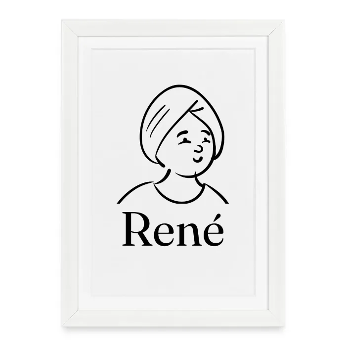 Affiche encadrée personnalisée au prénom René