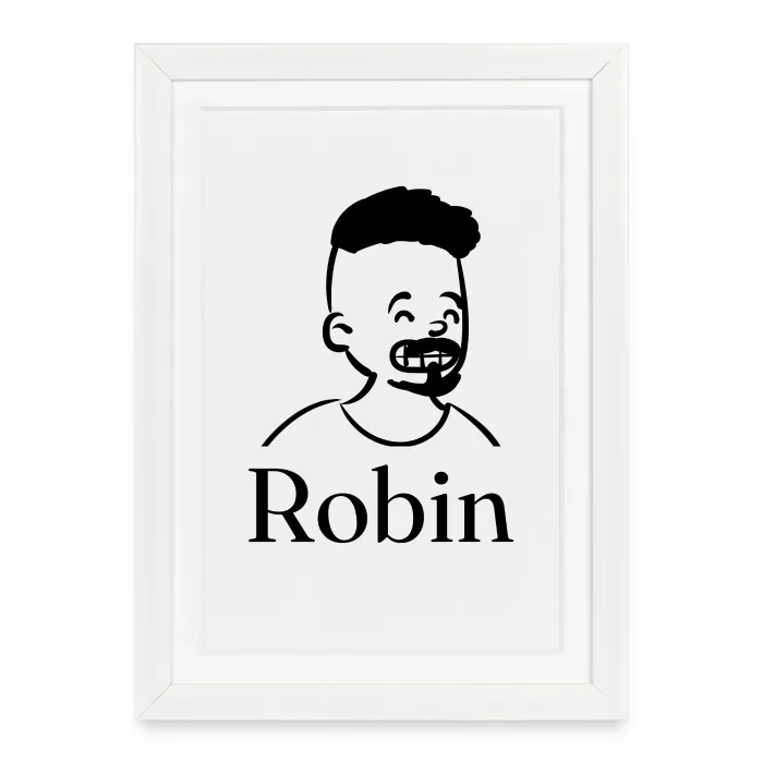 Affiche encadrée personnalisée au prénom Robin