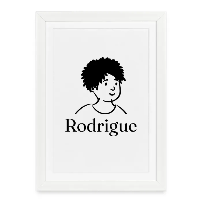 Affiche encadrée personnalisée au prénom Rodrigue