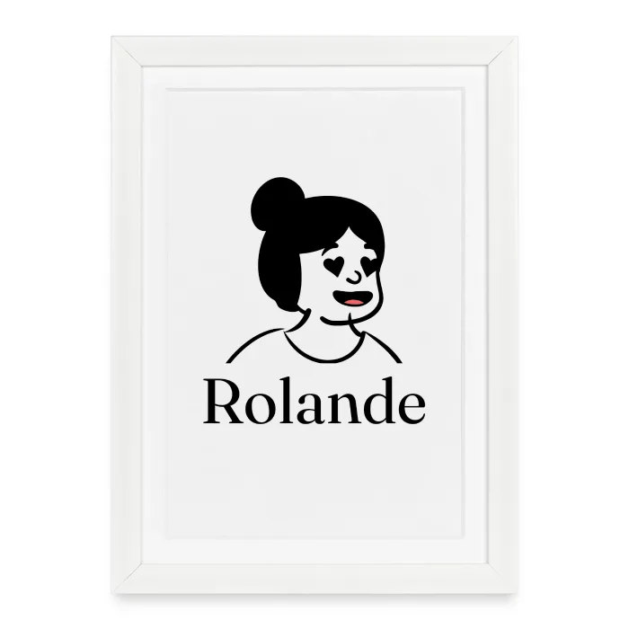 Affiche encadrée personnalisée au prénom Rolande