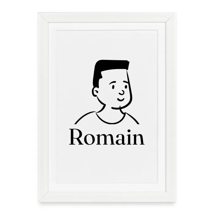 Affiche encadrée personnalisée au prénom Romain