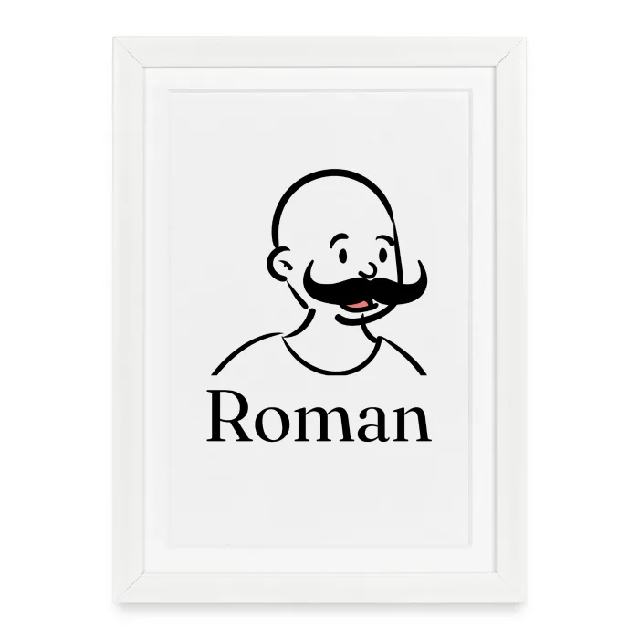 Affiche encadrée personnalisée au prénom Roman