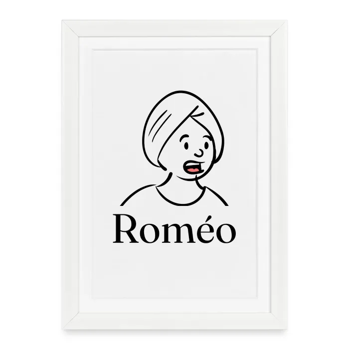 Affiche encadrée personnalisée au prénom Roméo