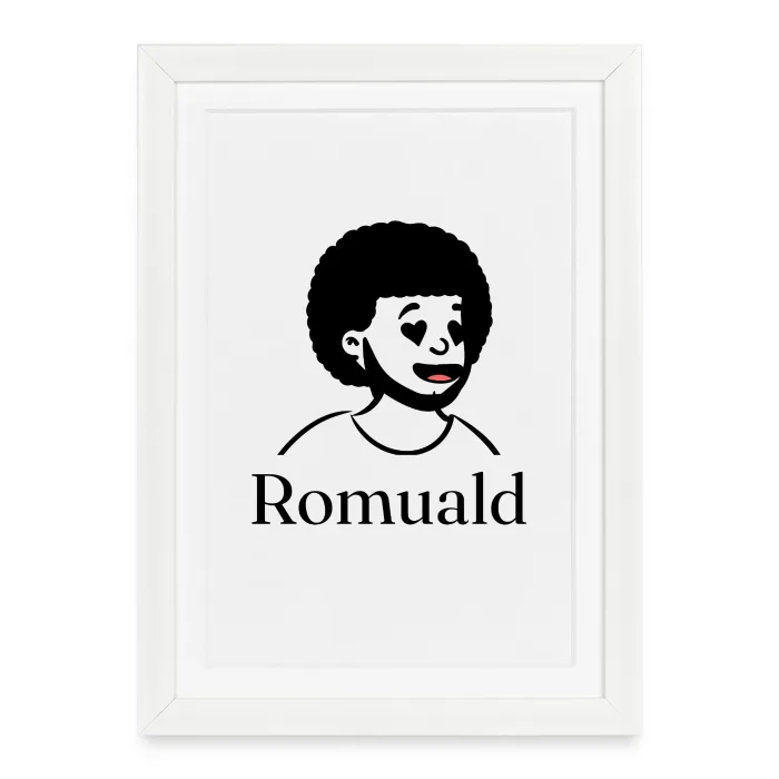 Affiche encadrée personnalisée au prénom Romuald