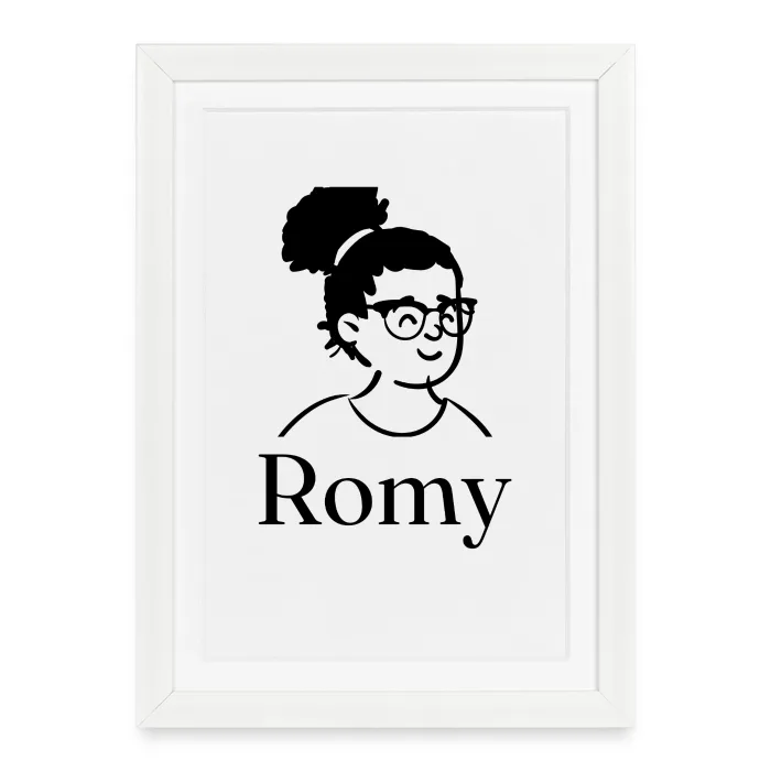 Affiche encadrée personnalisée au prénom Romy