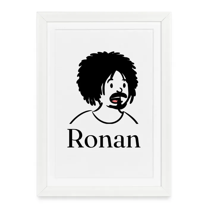 Affiche encadrée personnalisée au prénom Ronan