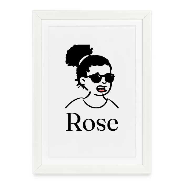 Affiche encadrée personnalisée au prénom Rose
